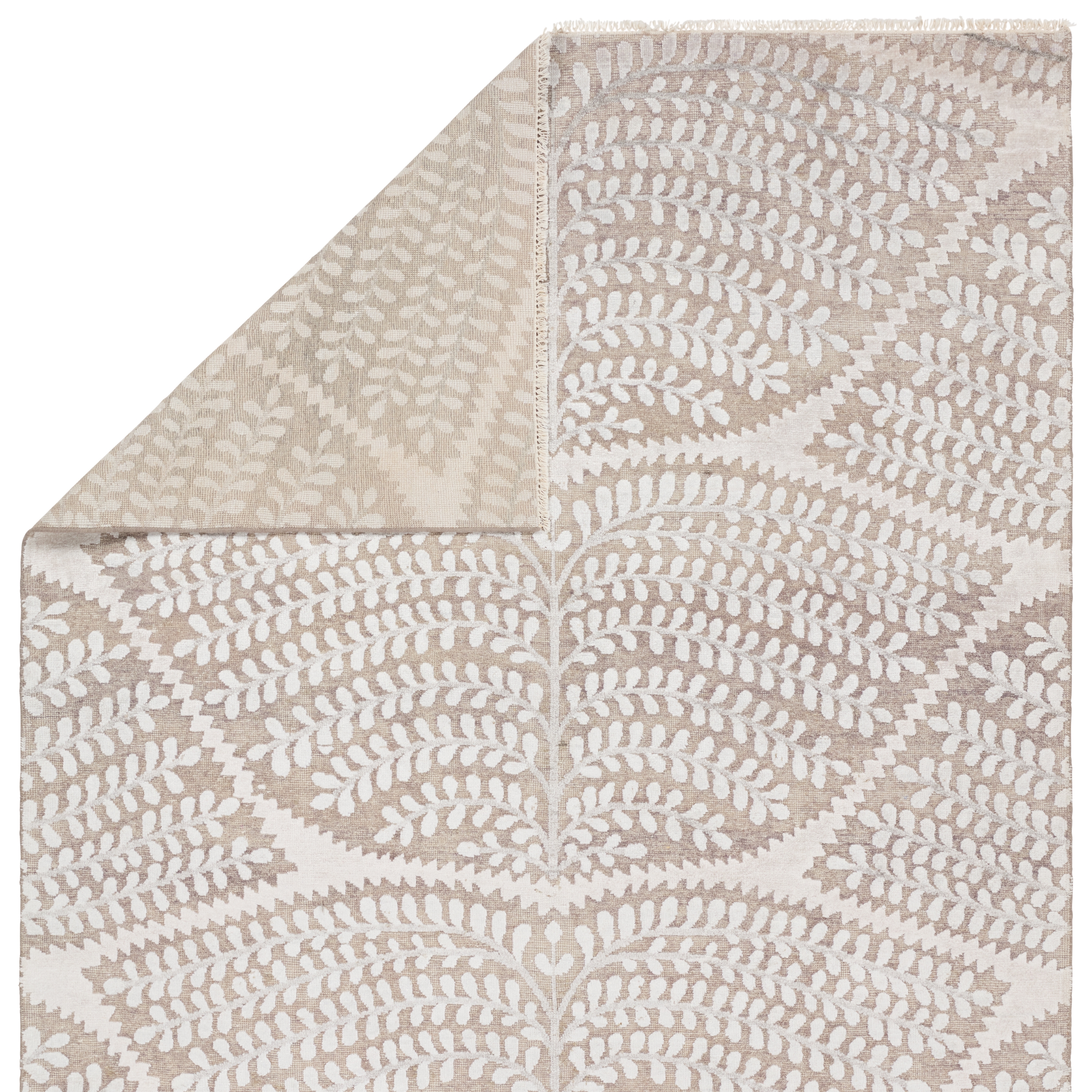 Leoline DIA01 Handknotted Abstract Ivory and Tan Area Rug (9'x12') - Image 2