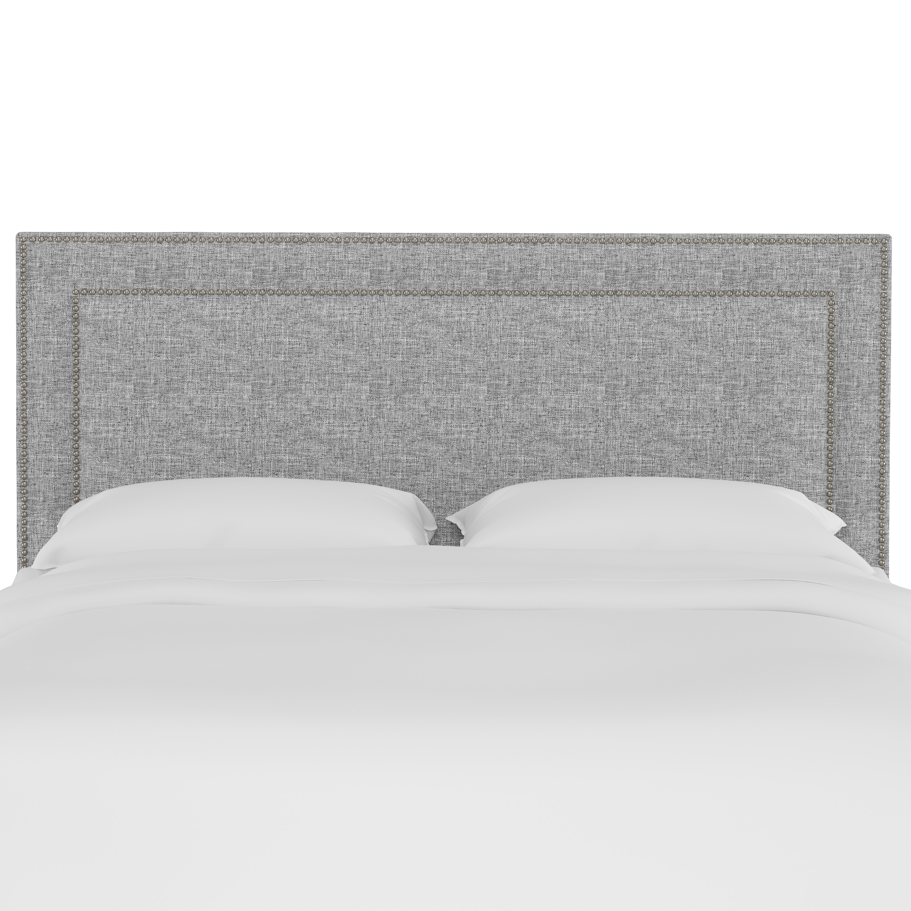 Williams Headboard, Queen, Pumice, Pewter Nailheads - Image 1