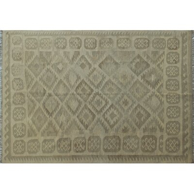 Benge Hand-Knotted Wool Gray/Brown Area Rug - Image 0