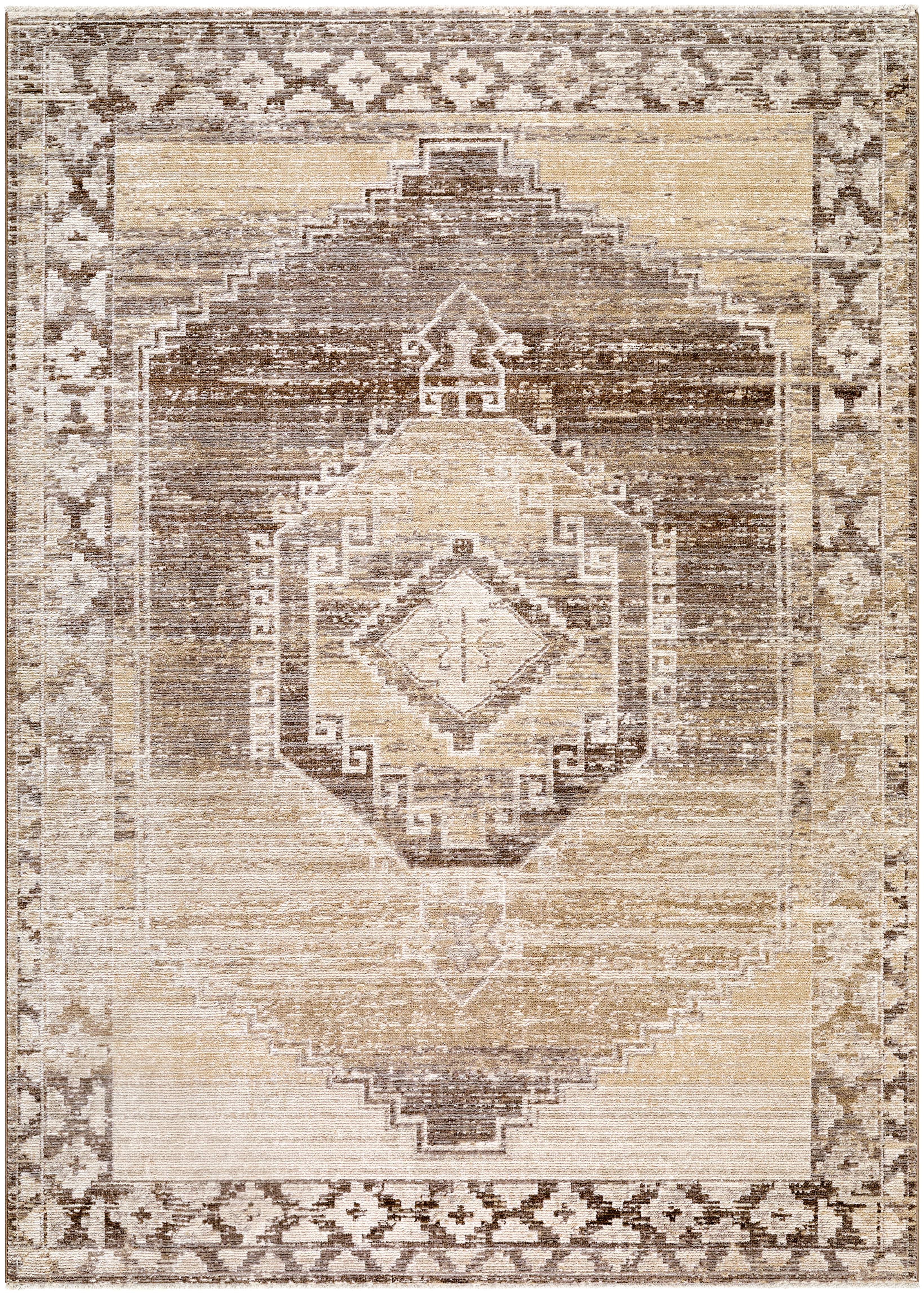 Fifth Avenue Beige Indoor 5' x 7'5" Machine Woven Rug - Image 0
