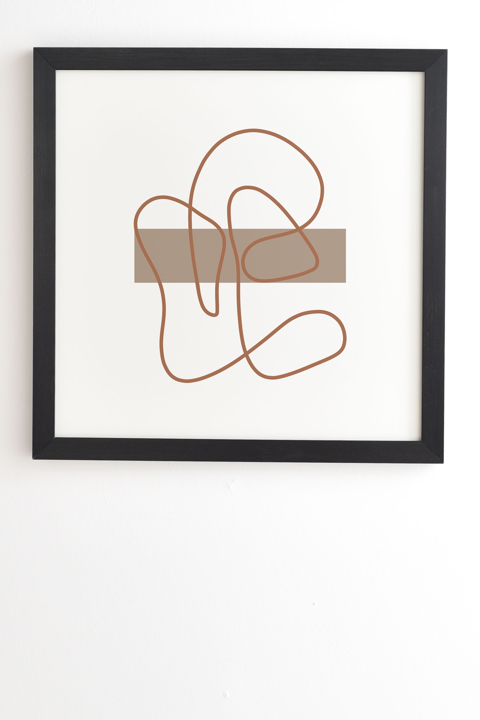Abstract Line Neutral by Mambo Art Studio - Framed Wall Art Basic Black 12" x 12" - Image 1