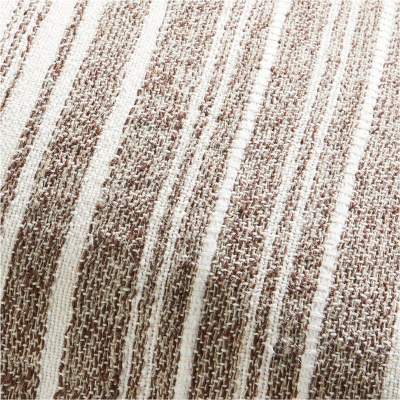 Bande Dark Beige Textured Stripe 36"x16" Throw Pillow Cover - Image 6