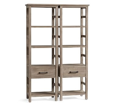 Paulsen Reclaimed Wood Double Bookcase, Cinder Gray - Image 0