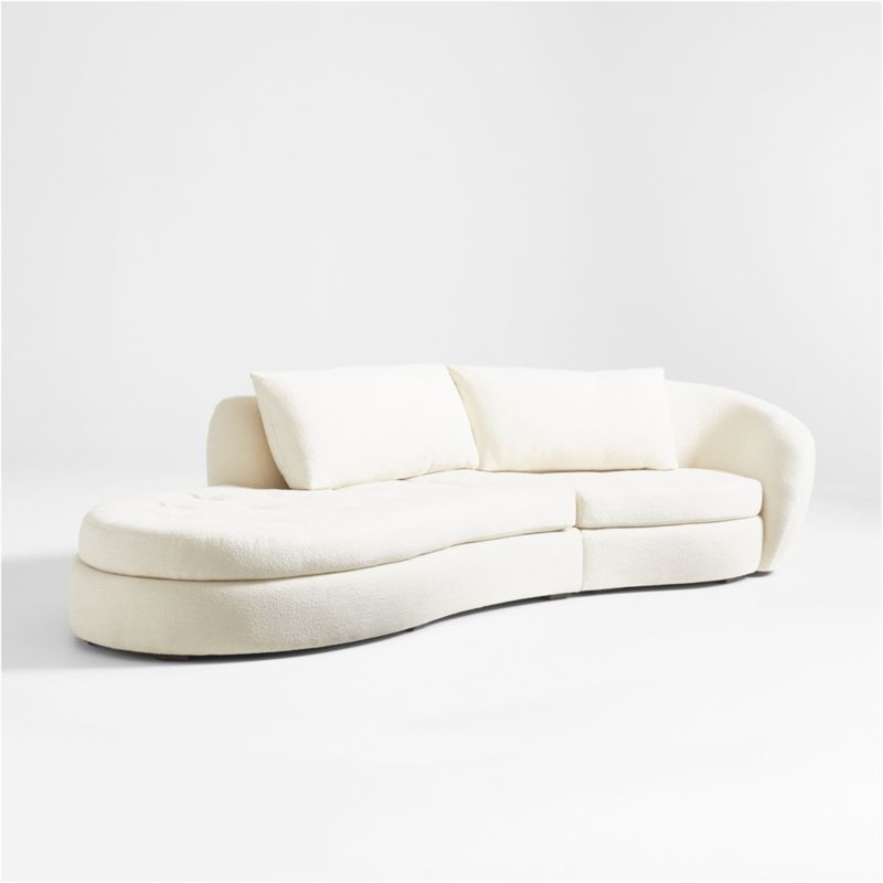 Sinuous Curved 2-Piece Left Arm Chaise Sectional Sofa by Athena Calderone - Image 2