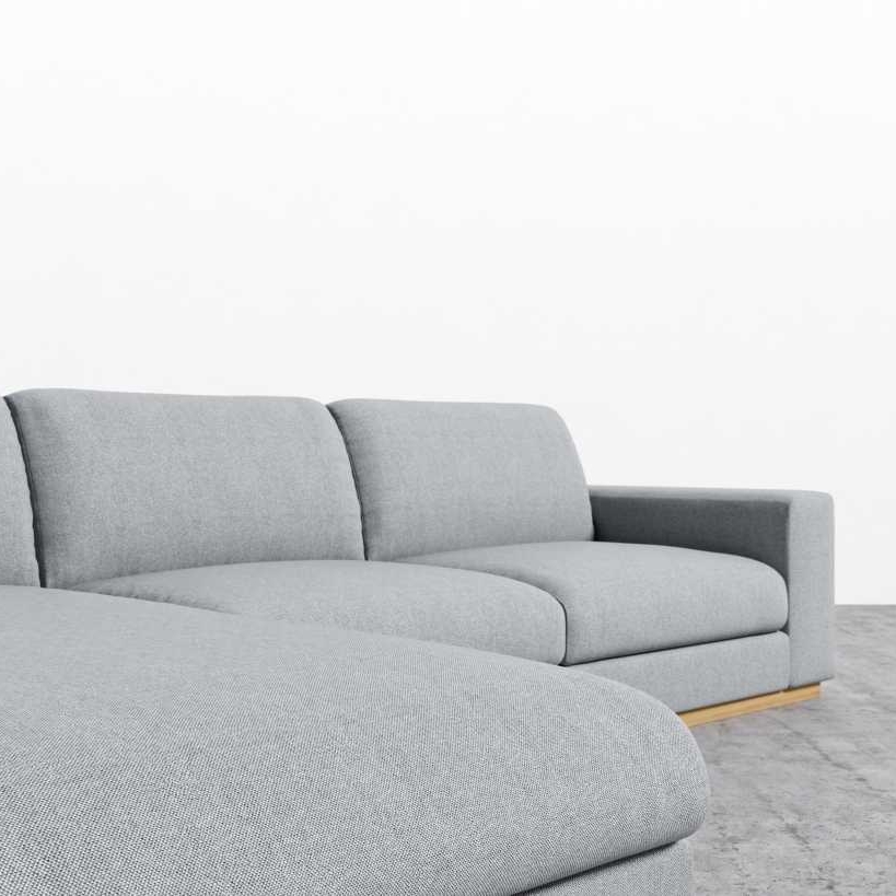 Rove Concepts Noah Modern Classic Porpoise Grey Upholstered Sectional Sofa - Left Arm Facing - Image 3