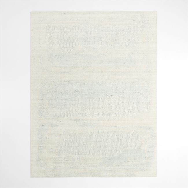 Milano Wool and Viscose Hand-Knotted Blue Area Rug 9'x12' - Image 0