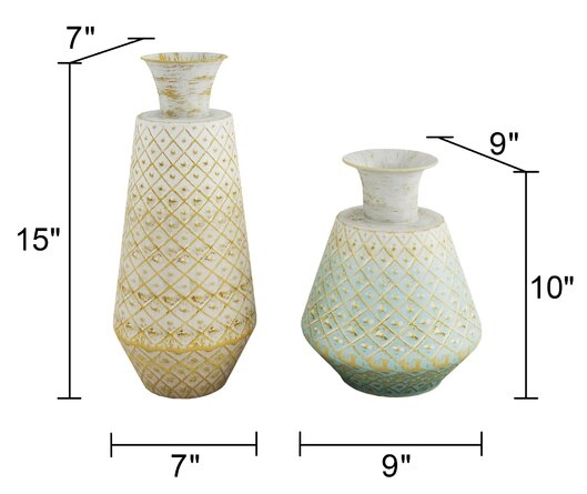 Goethe Metal Table Vase, Set of 2 - Image 3