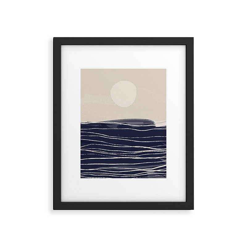 Abstract Seascape 2 by Alisa Galitsyna - Framed Art Print Modern Black 18" x 24" - Image 0