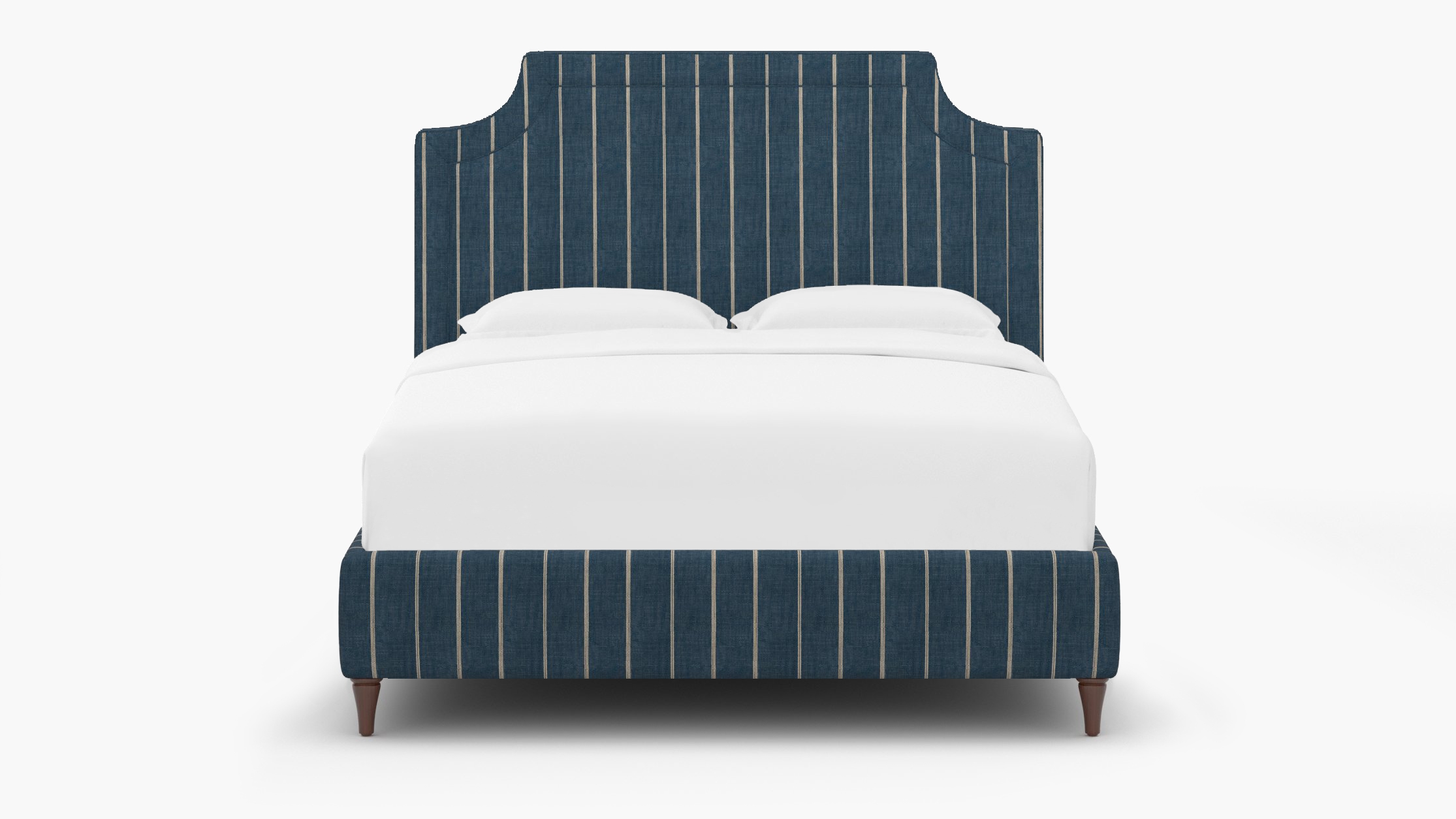 Deco Bed, Indigo Felix, Walnut Decorative Tapered Leg, King - Image 0