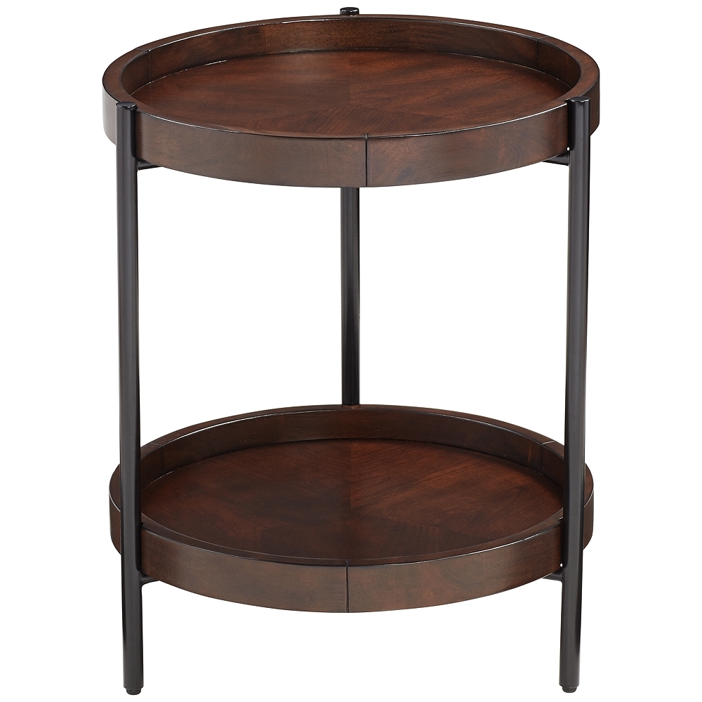Taos Round Walnut Accent Table - Style # 78T58 (back in stock 1/24/21) - Image 0