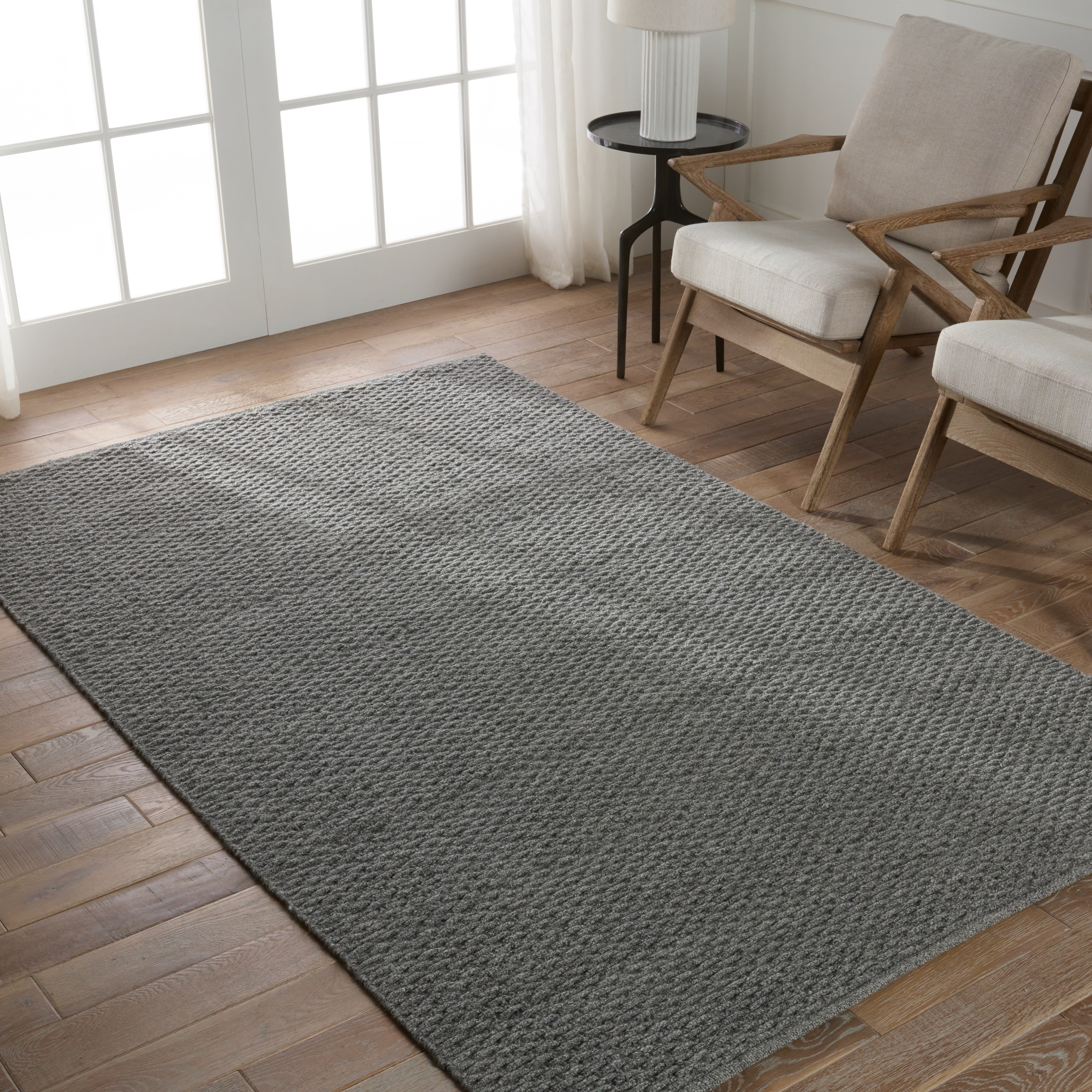 Windcroft Handmade Solid Gray Area Rug (6'X9') - Image 4