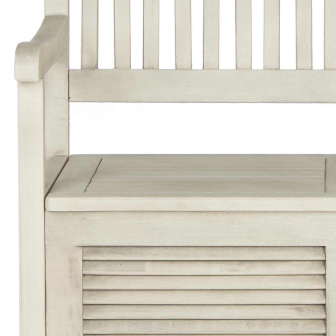 Brisbane Storage Bench - Distressed White - Safavieh - Image 3