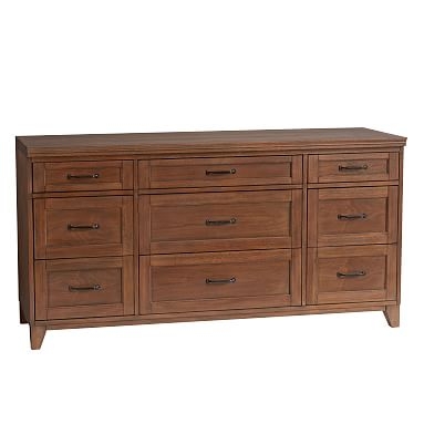 Hampton 9-Drawer Wide Dresser, Dark Walnut - Image 0