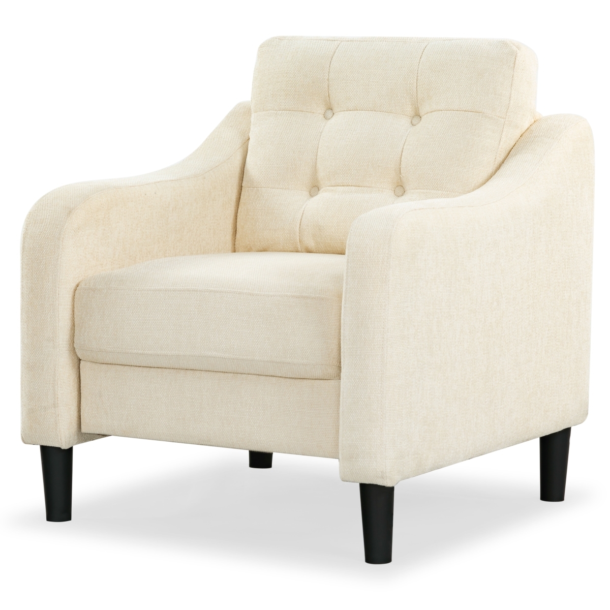 Nathaniel Tufted Back Accent Chair - Creme - Image 7