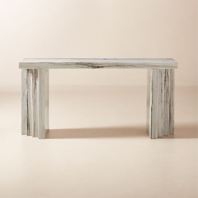 Scada 60" White Marble Console Table - Image 0