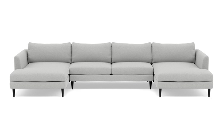 Owens U-Sectional with Grey Ecru Fabric and Unfinished GunMetal legs - Image 0
