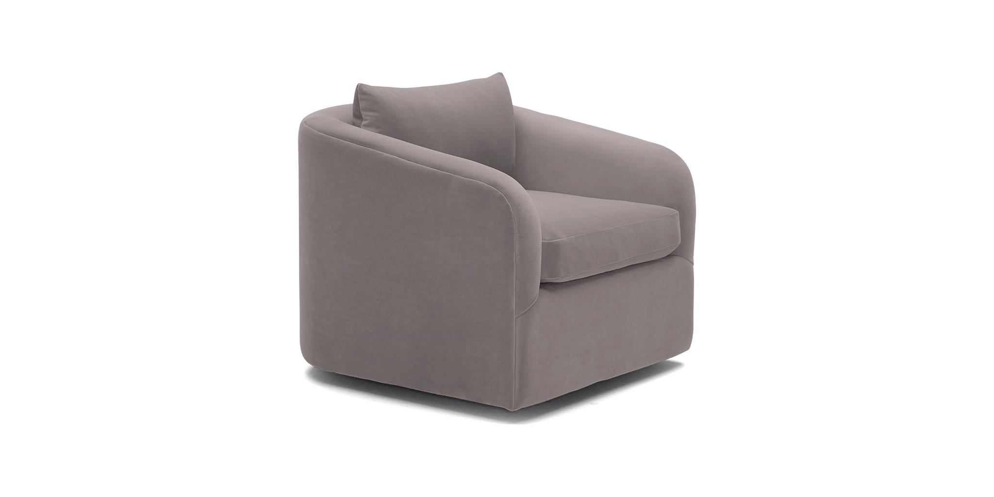 Purple Amelia Mid Century Modern Swivel Chair - Sunbrella Premier Wisteria - Image 1
