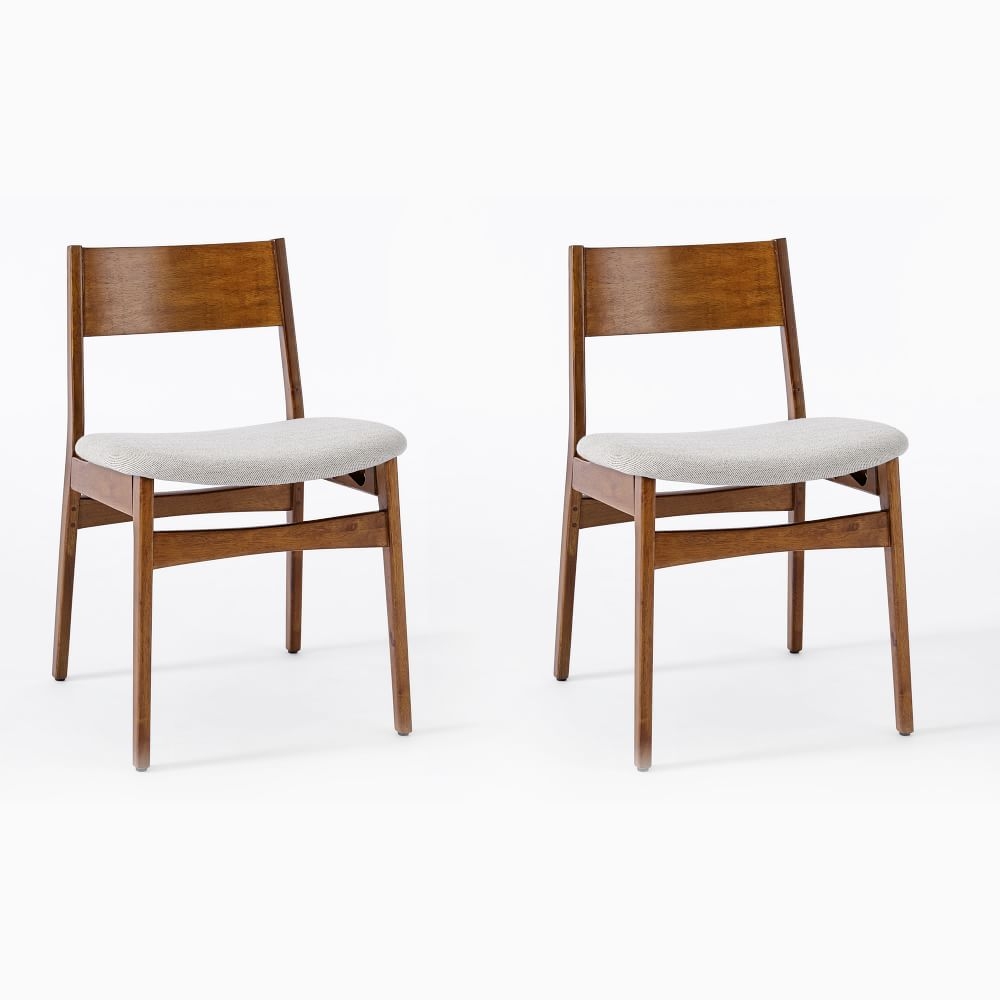 Baltimore Dining Chair, Walnut, Stone Twill, Set of 2 - Image 0