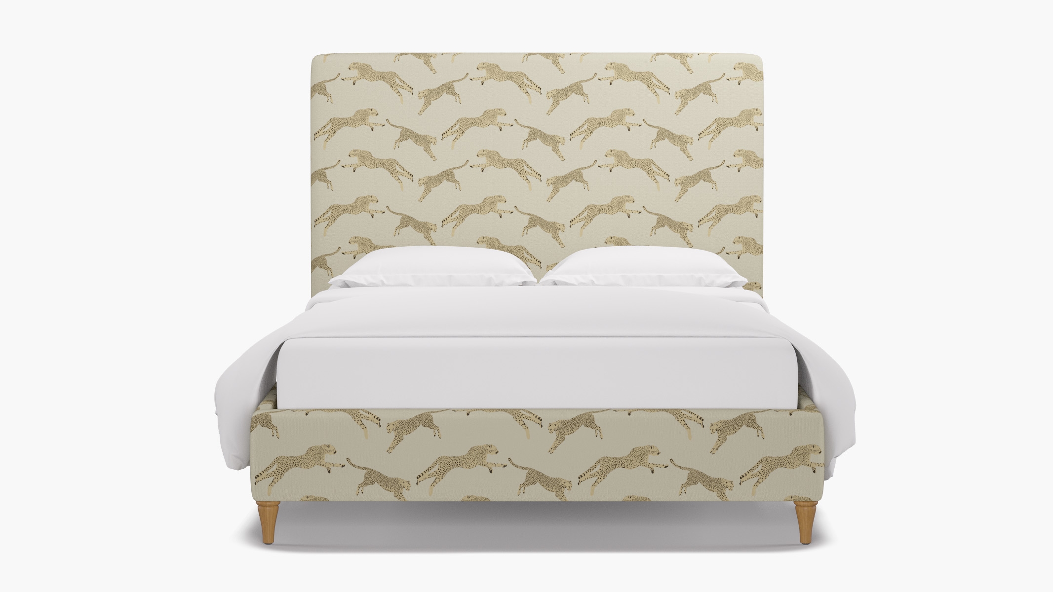 Classic Bed, Desert Cheetah, Natural Decorative Tapered Leg, Queen - Image 0