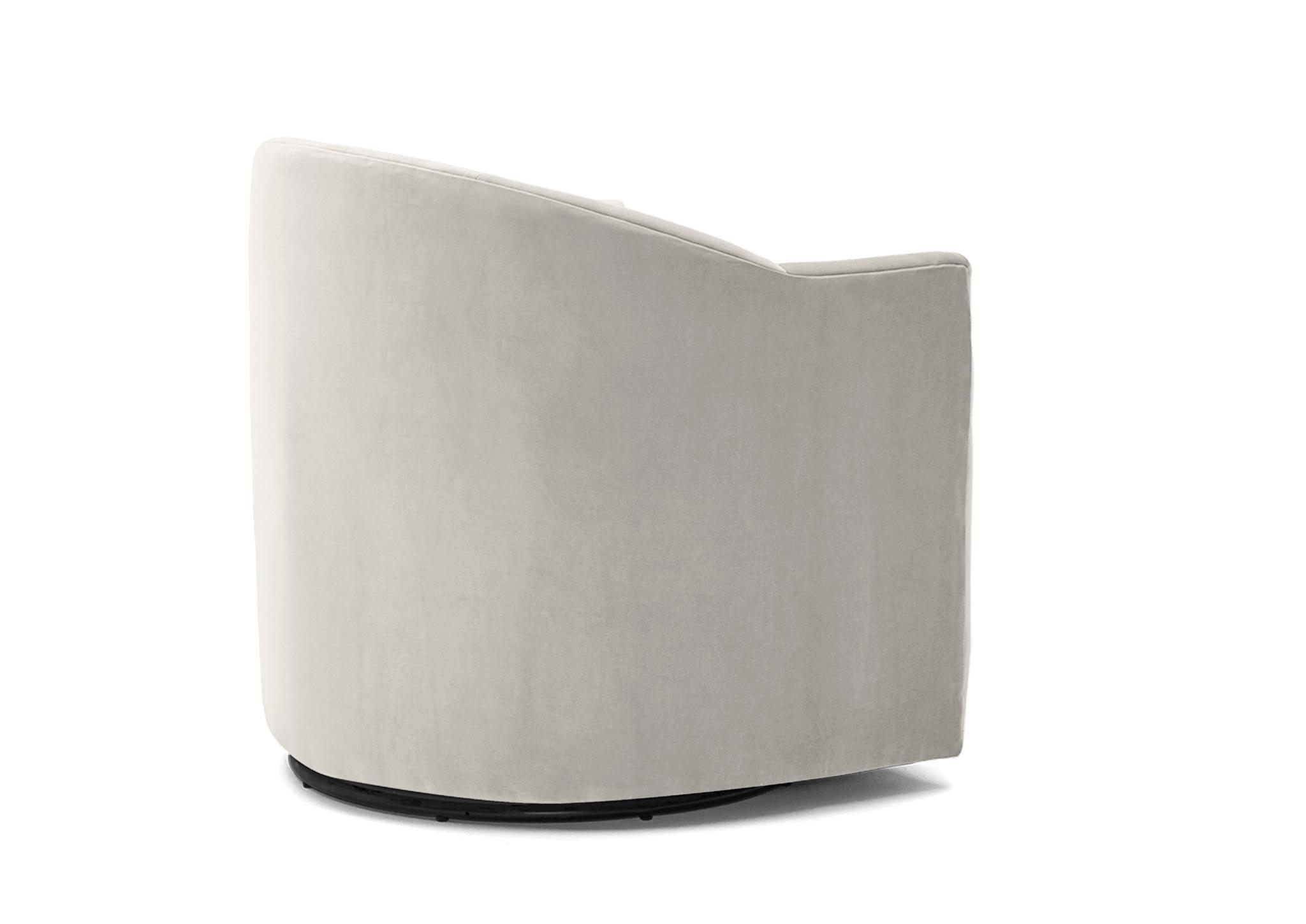 White Jolie Mid Century Modern Swivel Chair - Tussah Snow - Image 3