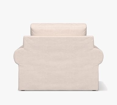 Big Sur Roll Arm Slipcovered Armchair, Down Blend Wrapped Cushions, Basketweave Slub Oatmeal - Image 3