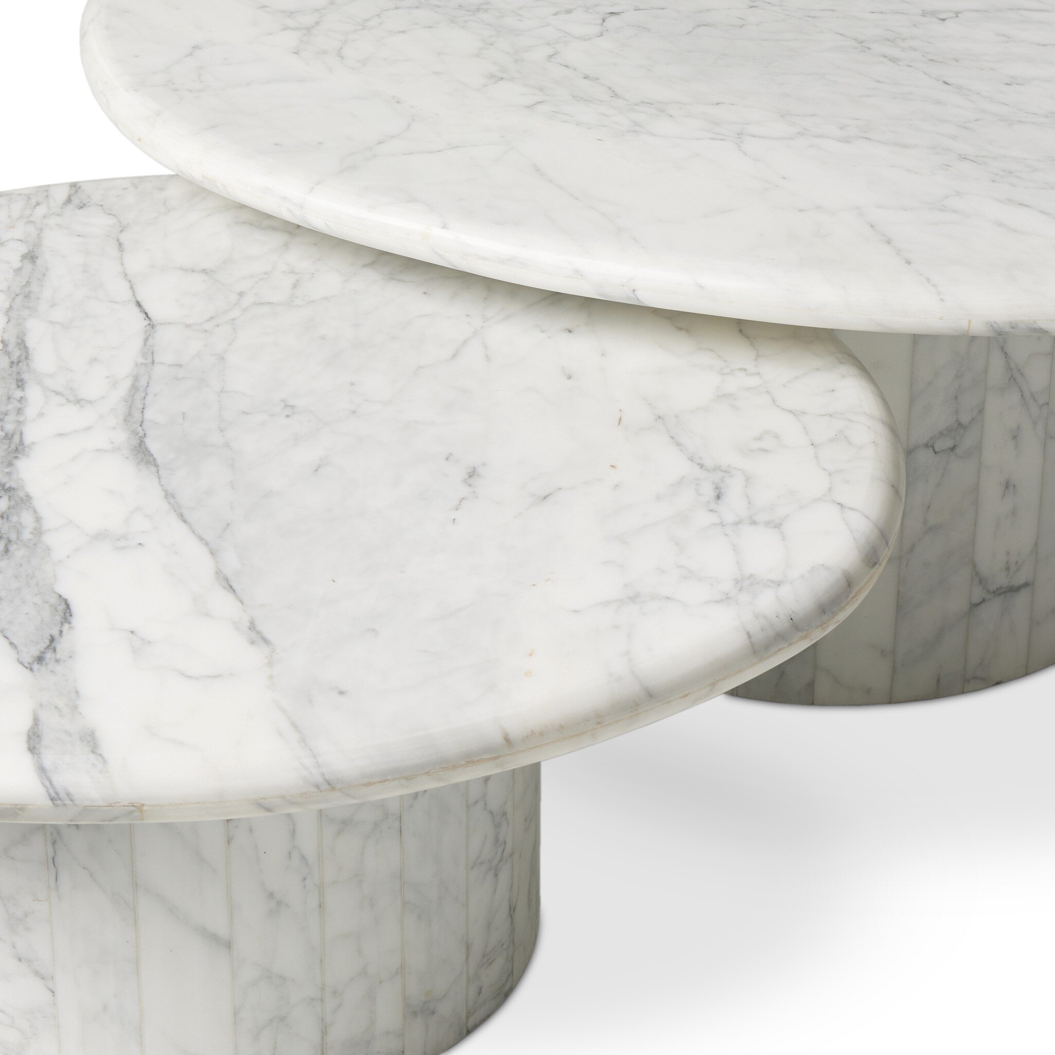 Stuart Nesting Coffee Tables - White Calacatta Marble - Image 6