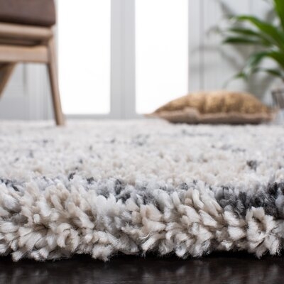 Abstract Ivory / Grey Area Rug - Image 0