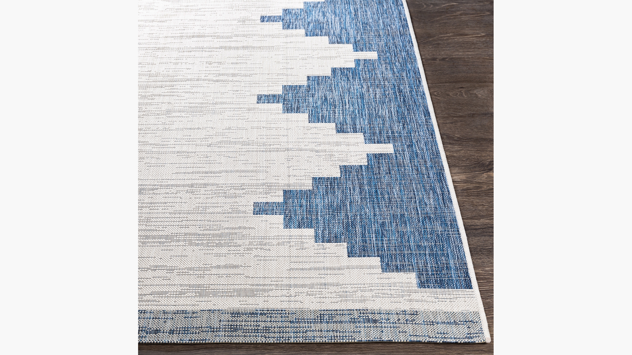 Costa Outdoor Rug, Blue Costa, 2'7" x 10' - Image 1