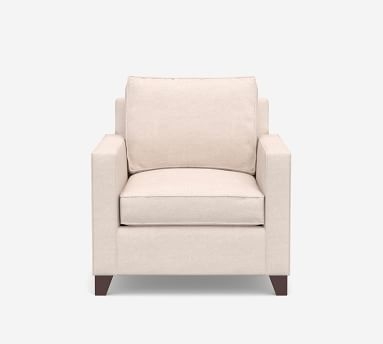 Cameron Square Arm Upholstered Deep Seat Armchair, Polyester Wrapped Cushions, Park Weave Ash - Image 1