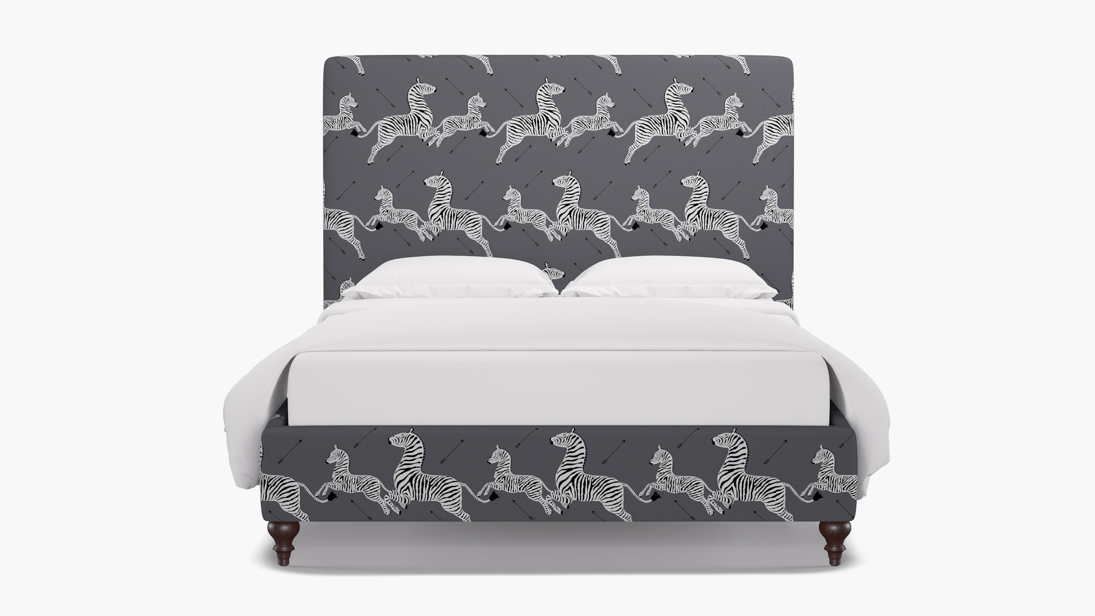 Classic Bed, Slate Zebra, Espresso Traditional Turned Leg, Queen - Image 0