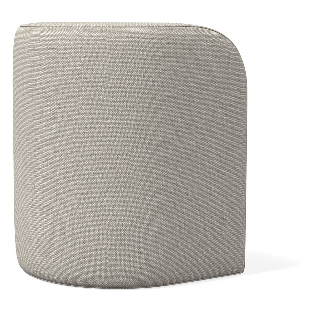Tilly Small Ottoman, Poly, Performance Basket Slub, Pearl Gray, Concealed Support - Image 0