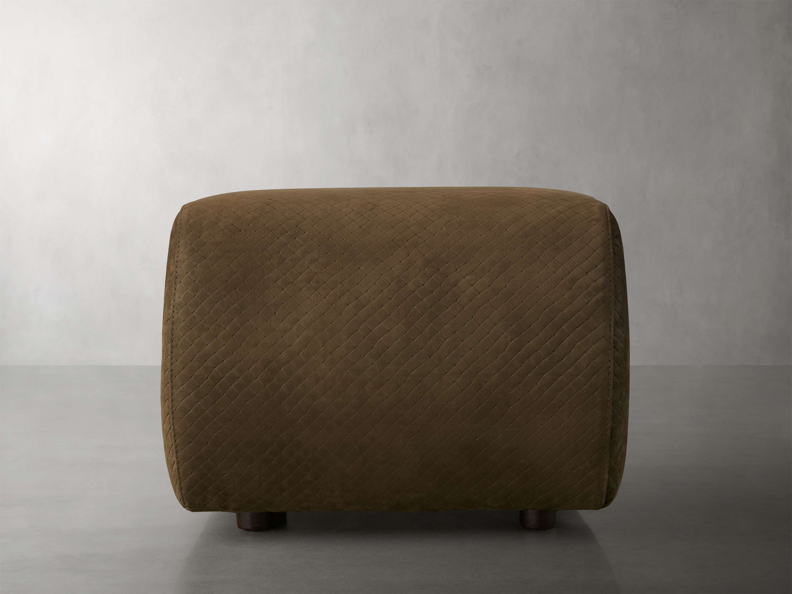 Fresno Ottoman Leather in Brown  Treccia Mink - Image 0