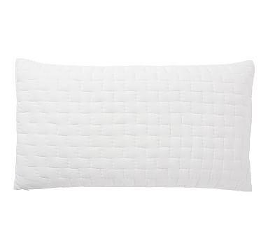 Bliss Handcrafted Linen/Cotton Quilted Sham, King, White - Image 0