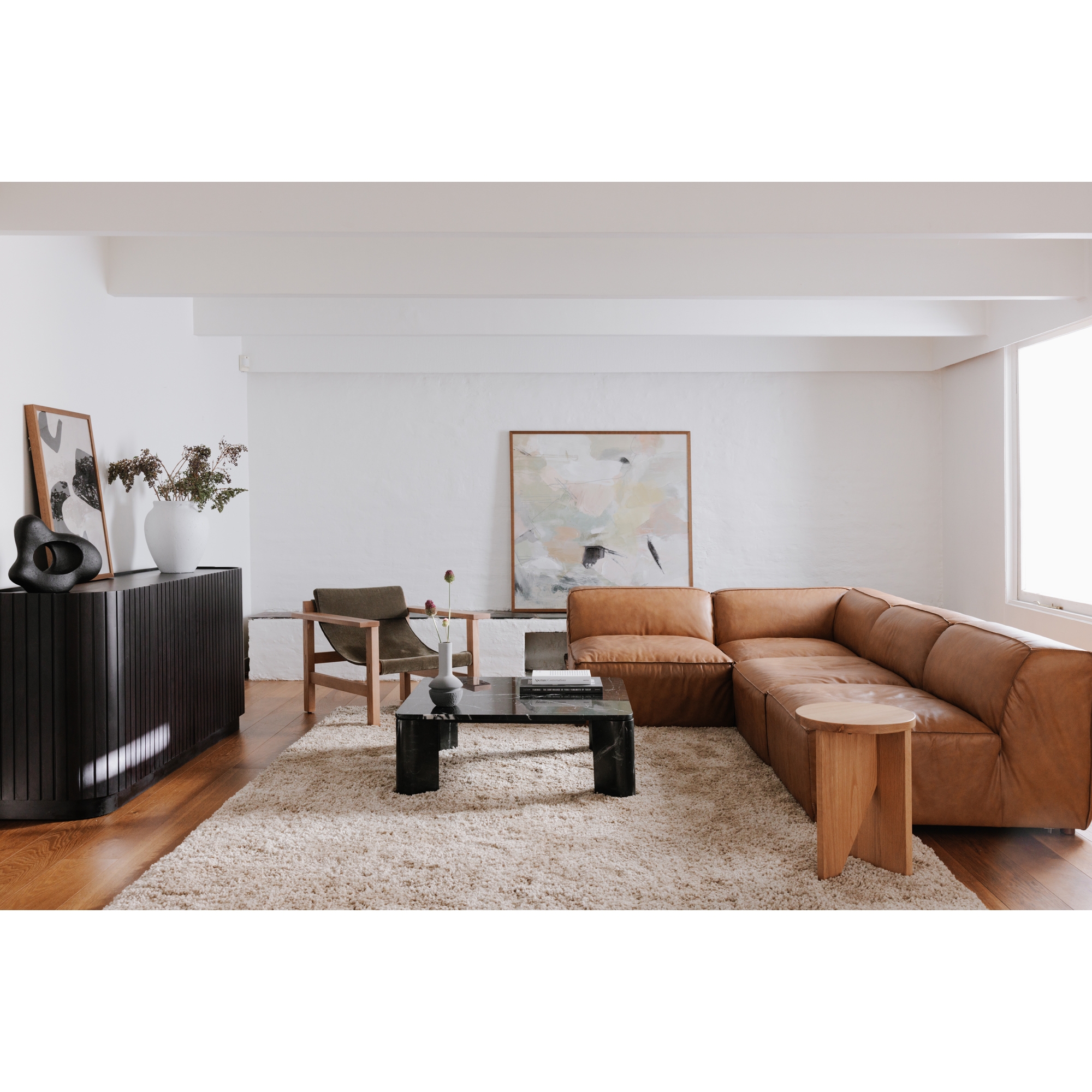 Form Ottoman Sonoran Tan Leather - Image 5