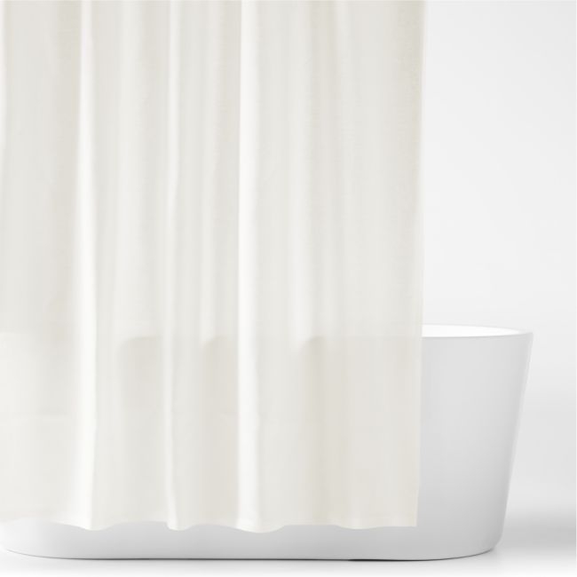Crisp White EUROPEAN FLAX ™-Certified Linen Shower Curtain - Image 0