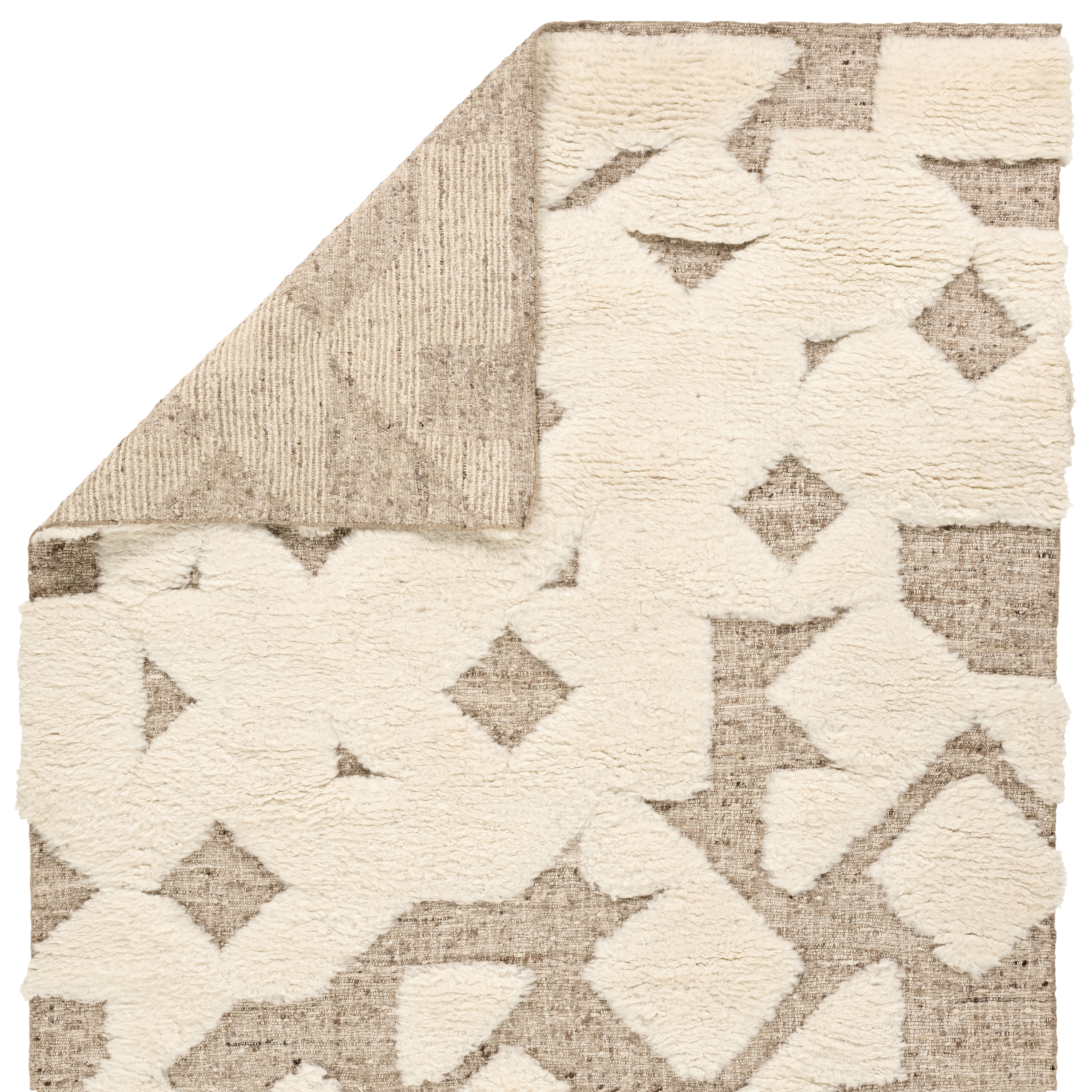 Michael Habachy By Giza GAM02 Handmade Geometric Tan and White Area Rug (8'x10') - Image 2