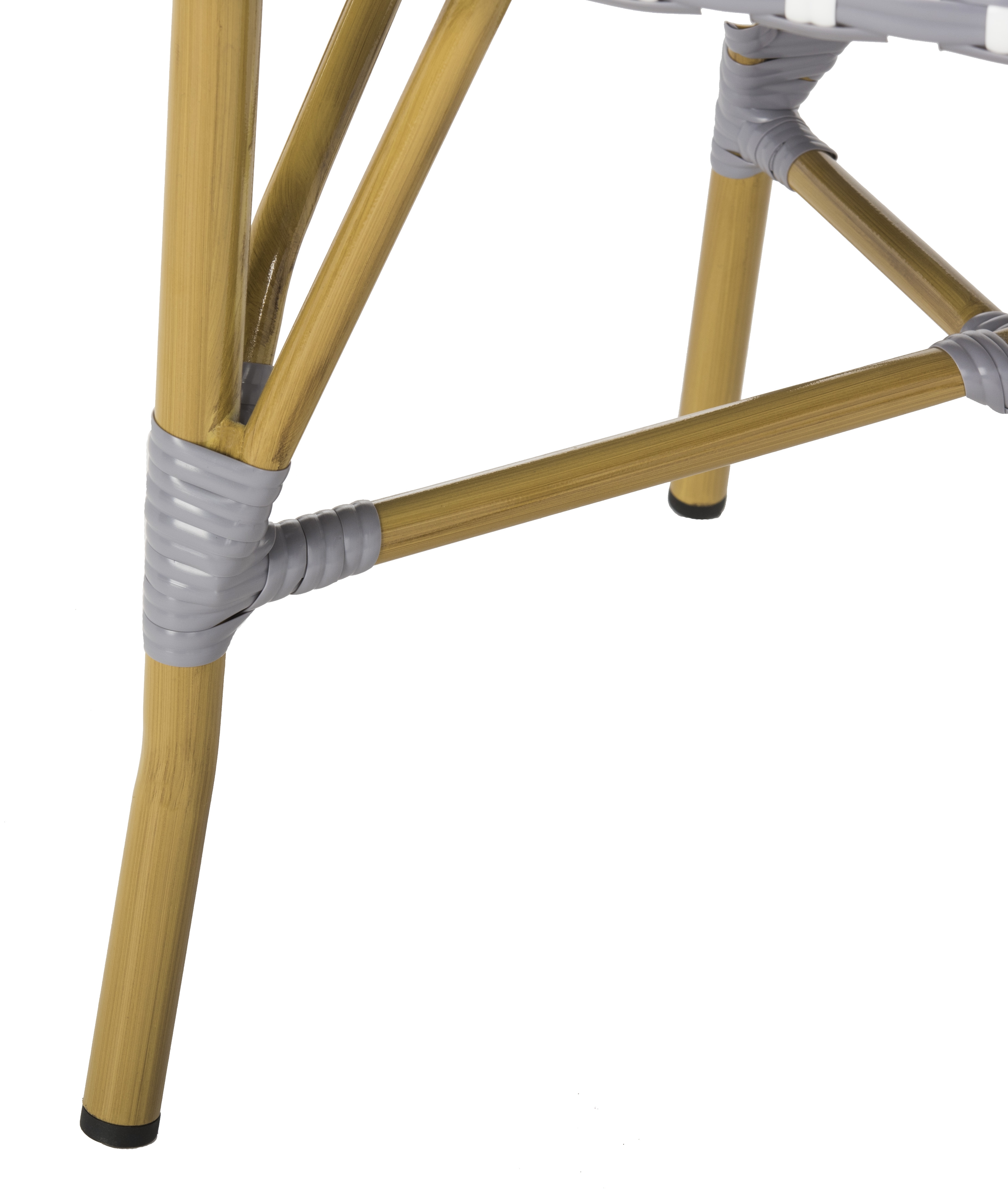 Salcha Indoor-Outdoor French Bistro Stacking Side Chair - Grey/White/Light Brown - Safavieh - Image 7