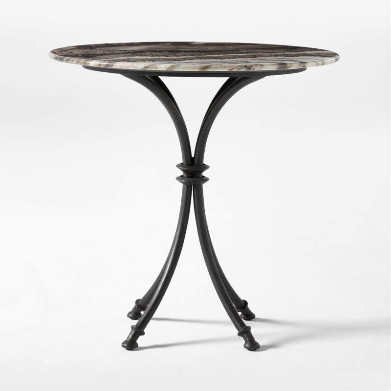 Canova Metal Outdoor Bistro Table with Marble Top 30" - Image 1