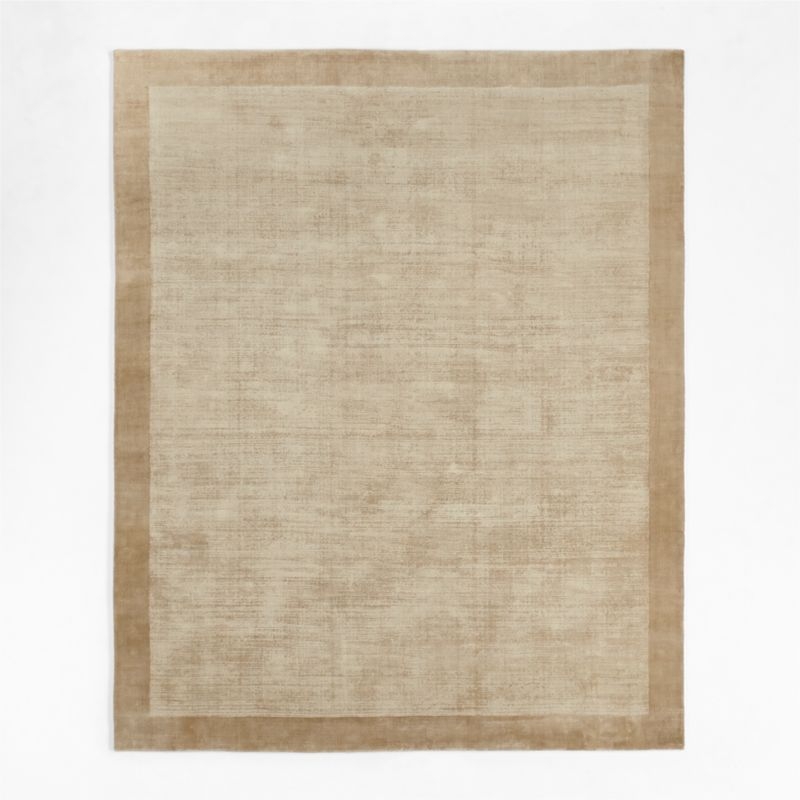 Laval Border Viscose Handwoven Taupe Area Rug 12'x15' - Image 4