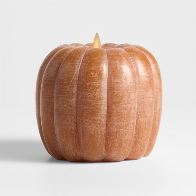 Flicker Flameless Orange Pumpkin LED Candle - Image 0