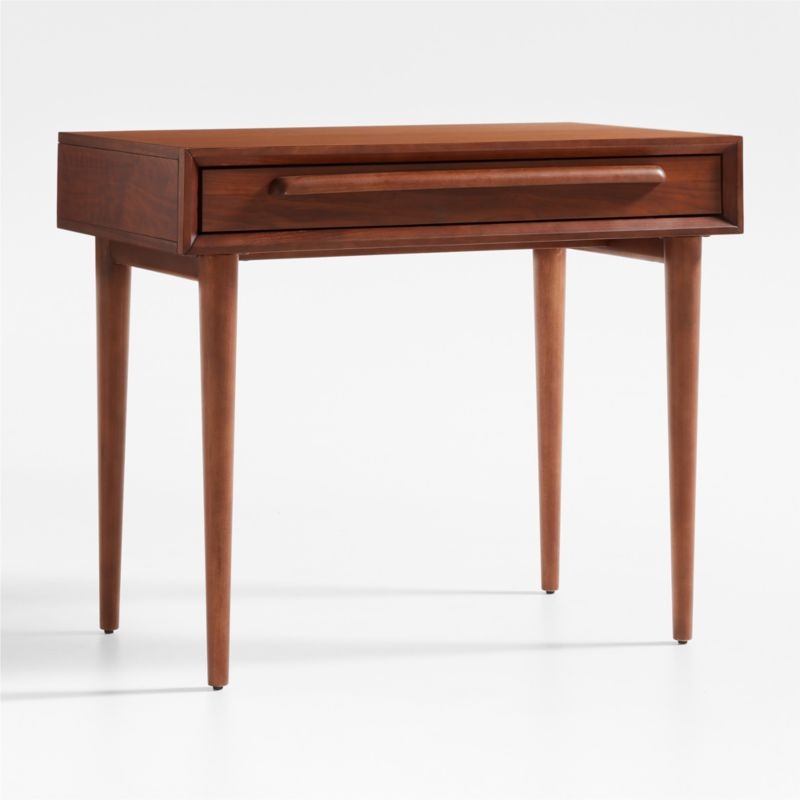 Tatum Walnut Wood Desk with Drawer - Image 2