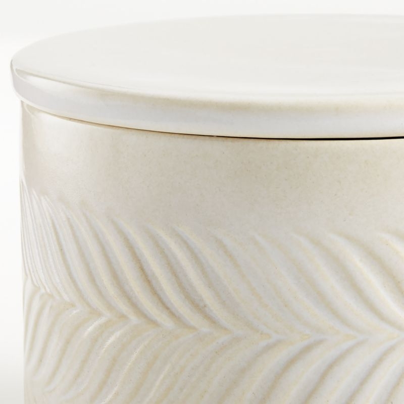 Fern Large White Ceramic Canister - Image 1