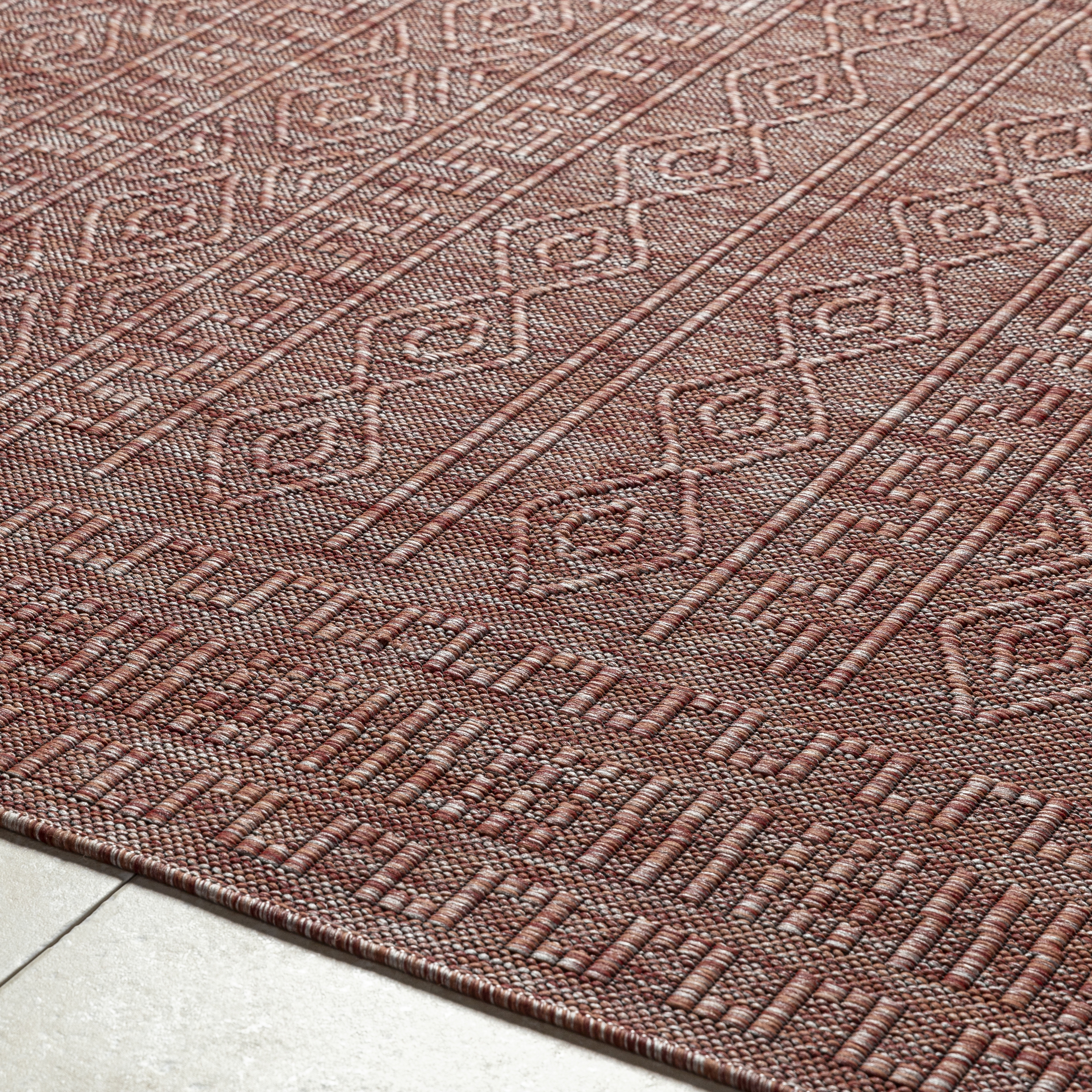 Terrace Brown Outdoor 9'2" x 12' Machine Woven Rug - Image 3