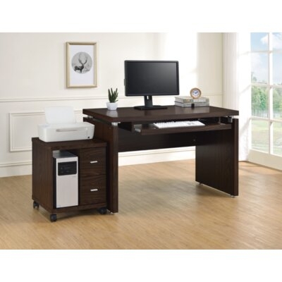 Russell Computer Desk With Keyboard Tray Medium Oak - Image 0