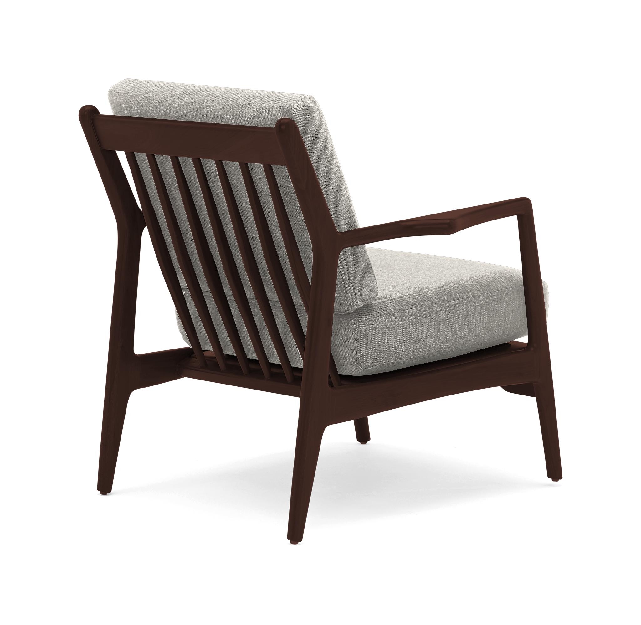 White Collins Mid Century Modern Chair - Bloke Cotton - Walnut - Image 3