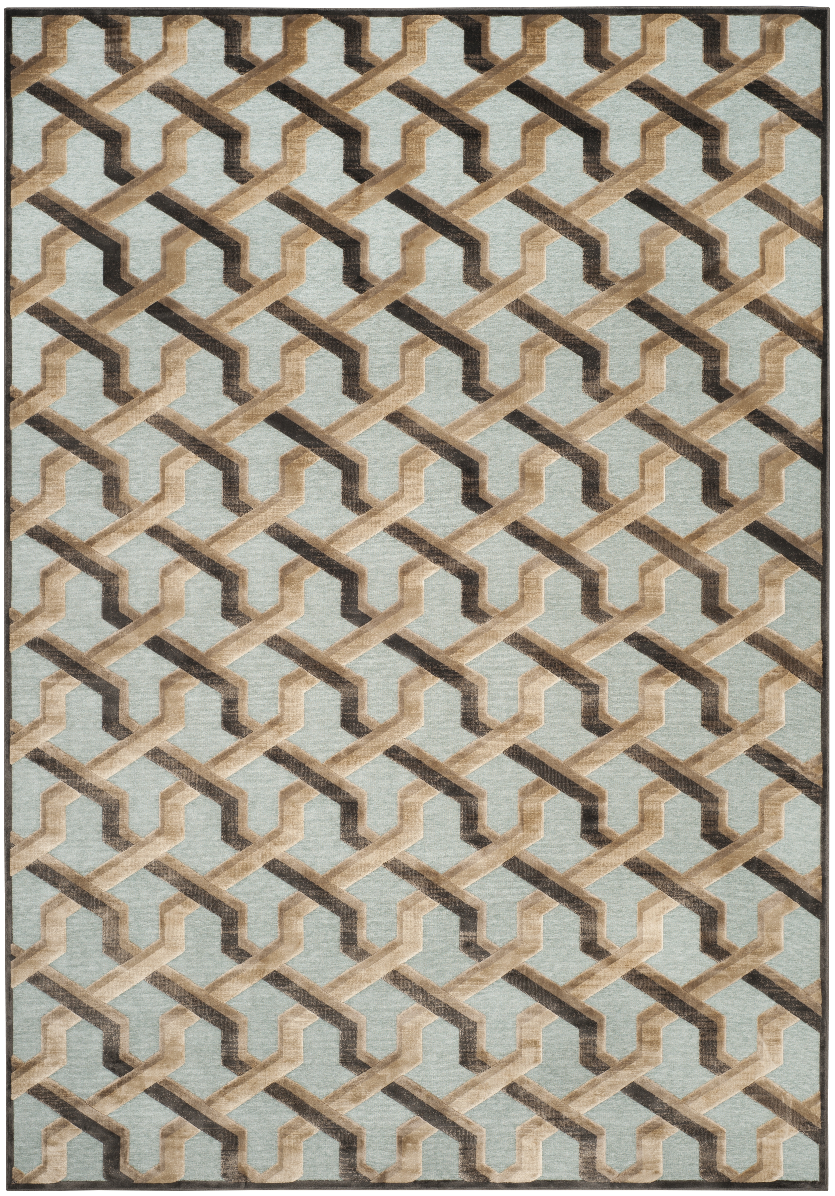 Arlo Home Woven Area Rug, PAR354-3370, Soft Anthracite/Aqua,  5' 3" X 7' 6" - Image 0