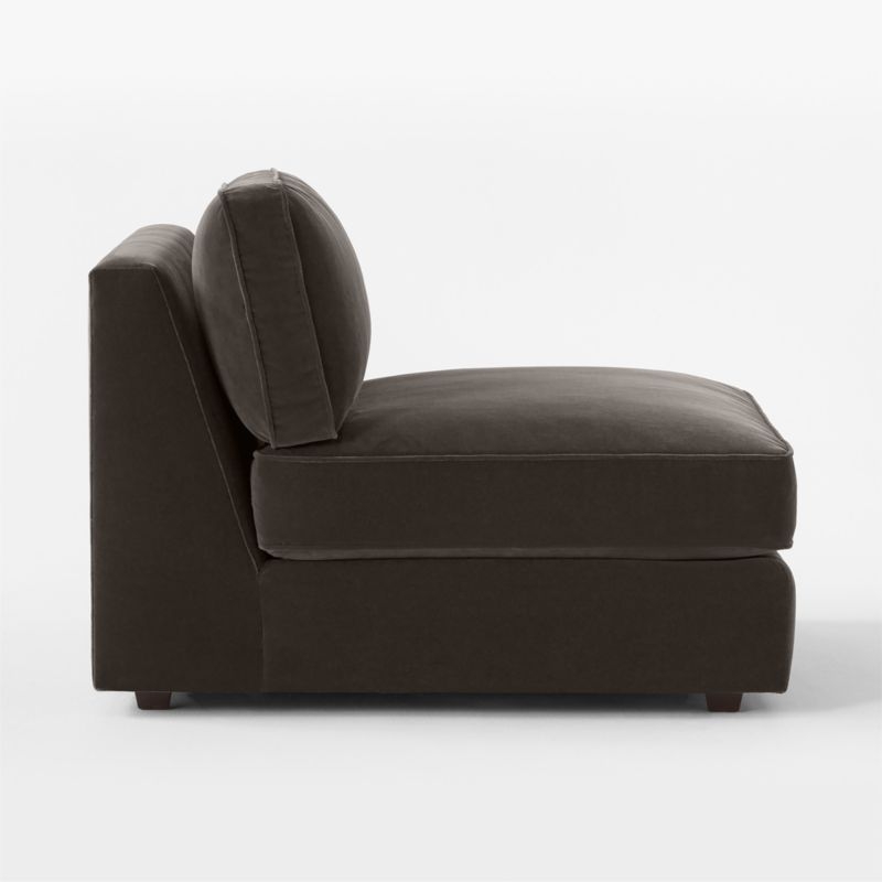 Malea Charcoal Grey Performance Fabric Armless Chair - Image 3