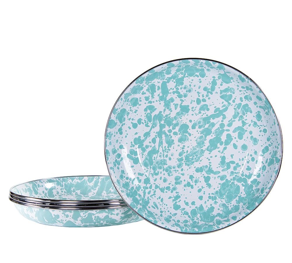 Sea Glass Enamel Pasta Plates , Set of 4 - Image 0