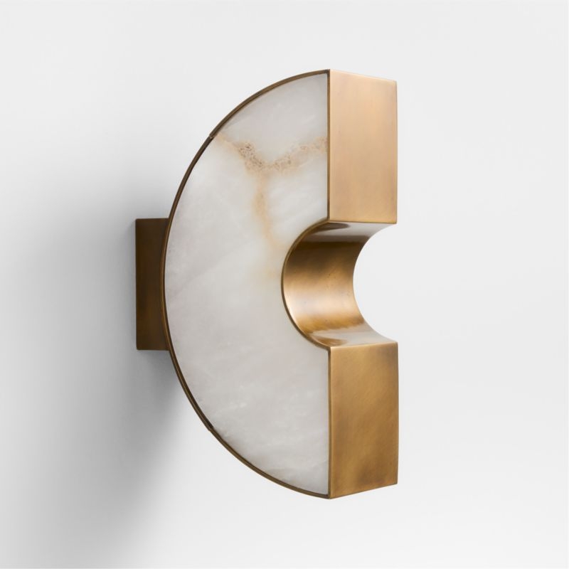 Cali White Alabaster Wall Sconce Light by Brigette Romanek - Image 3