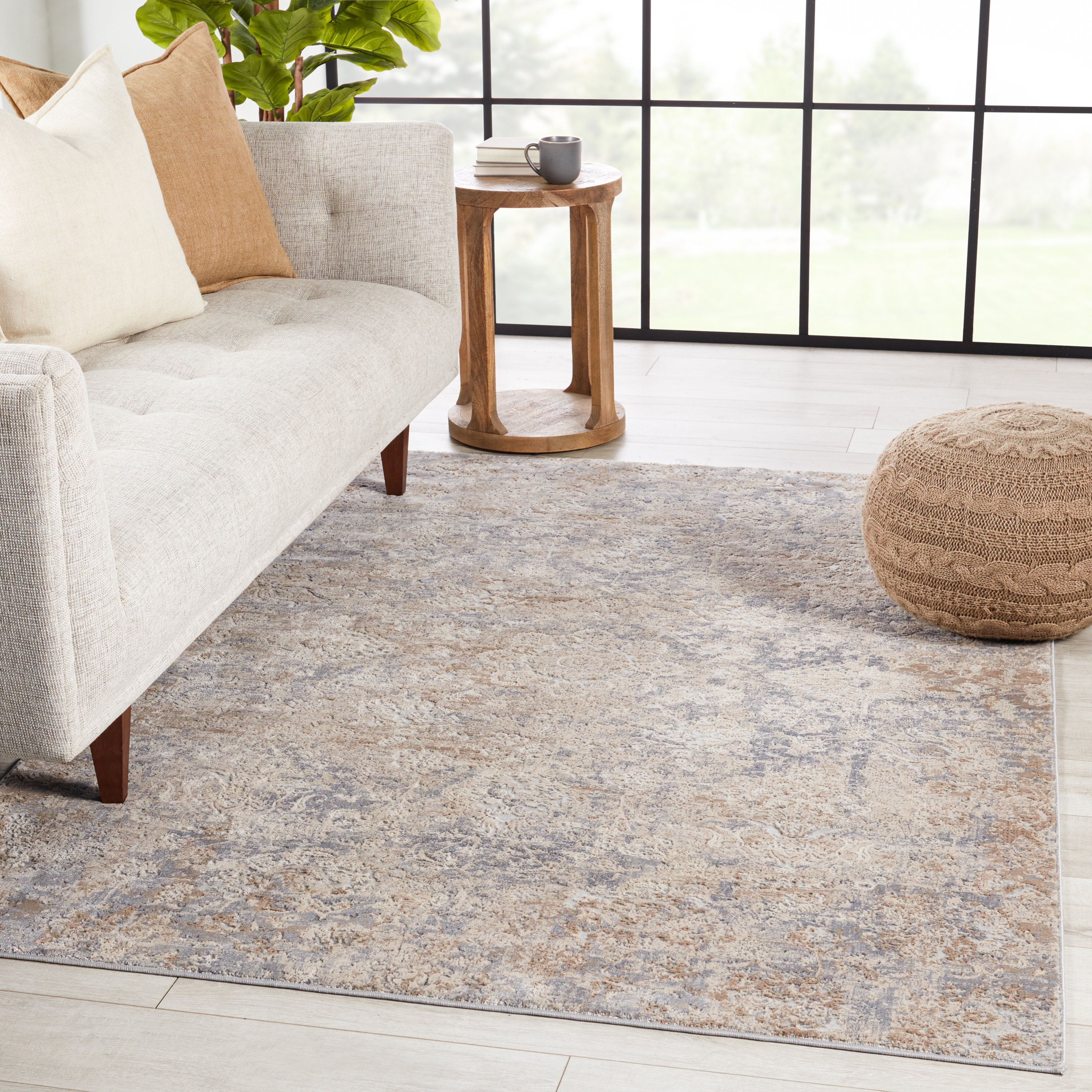 Mariam Floral Beige/ Gray Area Rug (9'3"X12') - Image 4